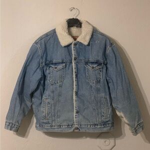 Mens 1990s XL Levi’s Denim Sherpa Lined Trucker Jacket 70609-0389